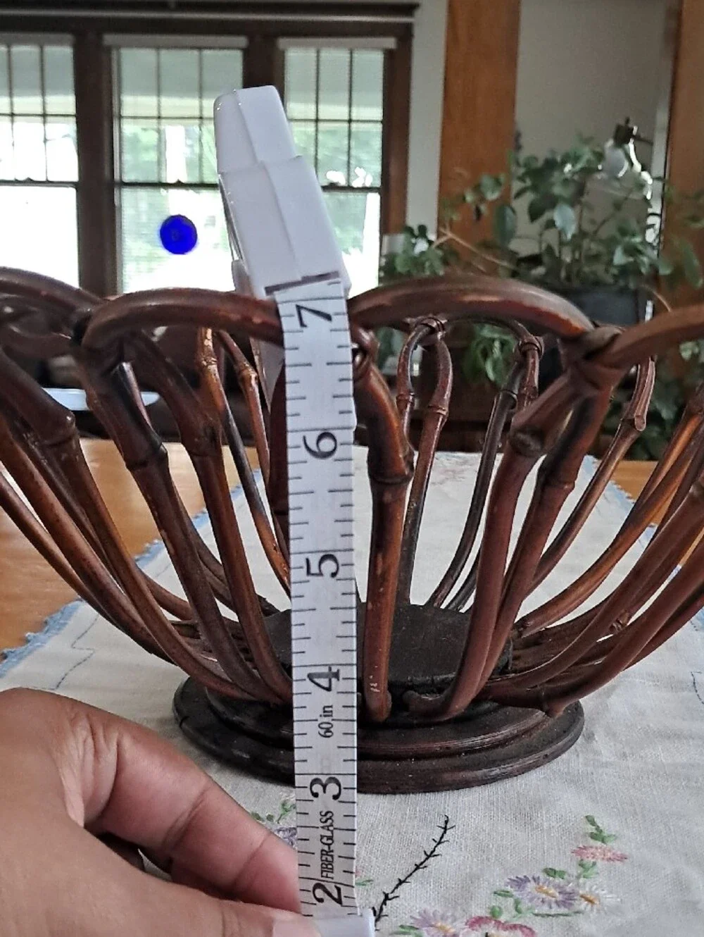Brown Wicker Decorative Bowl Basket - Rustic Accent